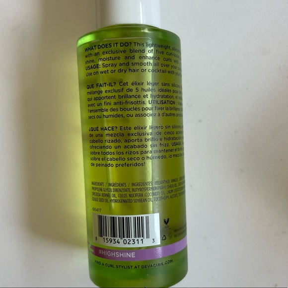 DevaCurl High Shine Multi-Benefit Oil (1.7 fl. oz.) - Picture 4 of 6
